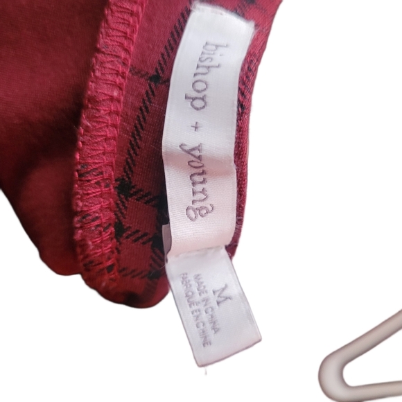 Bishop & Young In Burgundy and Black Check Pattern Dress M - Picture 3 of 5